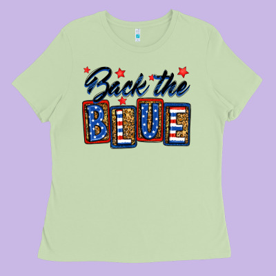 Back The Blue Ladies Tee Designed By Neo Western