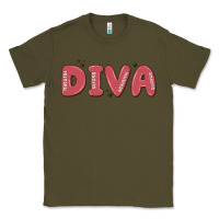 Army Green diva Classic Tee - MaliasSmallBusiness