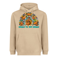 Mushroom Gobble Til You Wobble with Rainbow Heavyweight Hoodie - texasbilliewilder