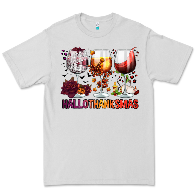 Hallothanksmas Halloween Thanksgiving  Christmas Wine Premium Tee by FaDigitalArtStudio | Teevron