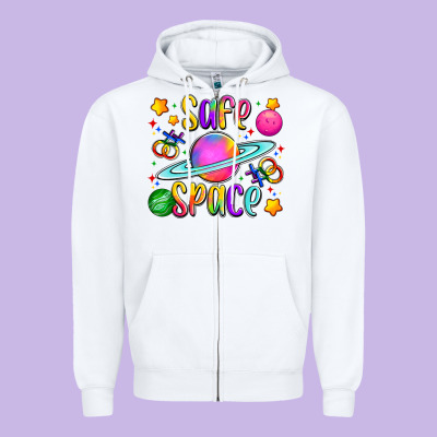Safe Space Zipper Hoodie Designed By Artiststas