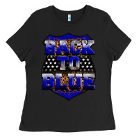 Black Back the blue Ladies Tee - Neo Western