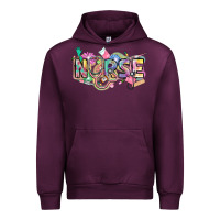 Mauve Wine Nurse Urban Hoodie - FaDigitalArtStudio