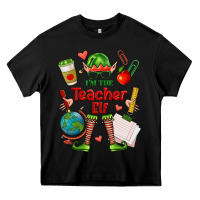 Black im the teacher elf Heavy Core Tee - FaDigitalArtStudio