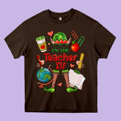 Im The Teacher Elf Heavy Core Tee Designed By Fadigitalartstudio