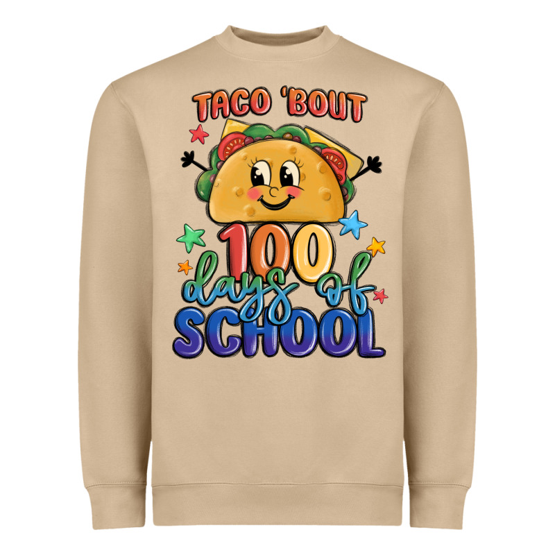 Taco Bout 100 Days Of School Heavyweight Sweatshirt by MaliasSmallBusiness | Teevron