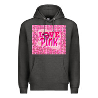 Charcoal Heather love pink Premium Hoodie - TumblerDesignByShophia