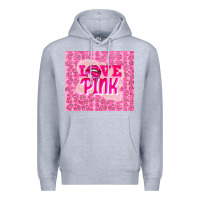 Heather Grey love pink Premium Hoodie - TumblerDesignByShophia