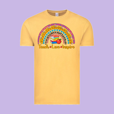 Back To School Rainbow Teach Love Inspire Vintage Tee Designed By Adodesignshop