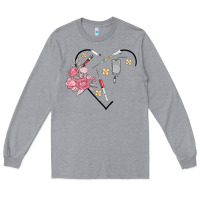 Heather Grey phlebotomy add your name Long Sleeve Tee - MaliasSmallBusiness