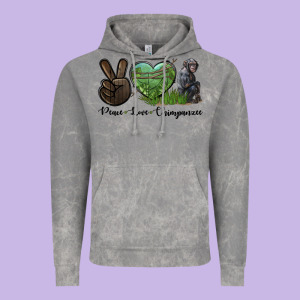 Peace Love Chimpanzee Vintage Hoodie Designed By Lillyallendesigns