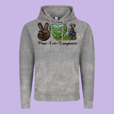 Peace Love Chimpanzee Vintage Hoodie Designed By Lillyallendesigns