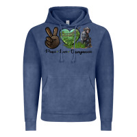 Vintage Denim Peace Love Chimpanzee Vintage Hoodie - LillyAllenDesigns