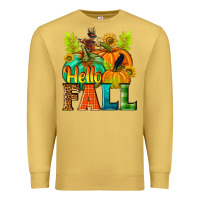 Antique Gold Hello Fall Premium Sweatshirt - NancyCooperArtShop
