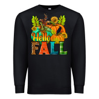 Black Hello Fall Premium Sweatshirt - NancyCooperArtShop