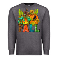 Charcoal Heather Hello Fall Premium Sweatshirt - NancyCooperArtShop