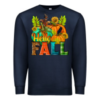 Navy Hello Fall Premium Sweatshirt - NancyCooperArtShop