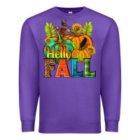Purple Hello Fall Premium Sweatshirt - NancyCooperArtShop