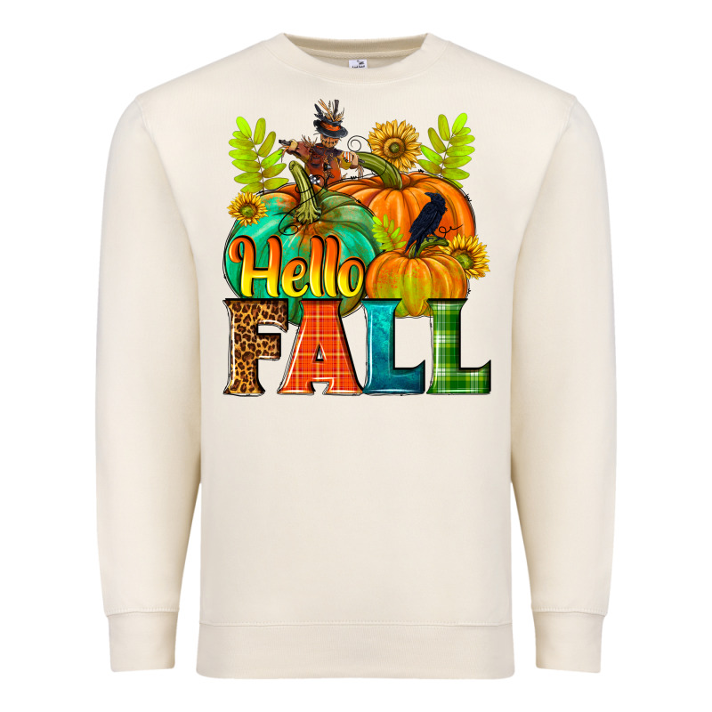 Hello Fall Premium Sweatshirt by NancyCooperArtShop | Teevron