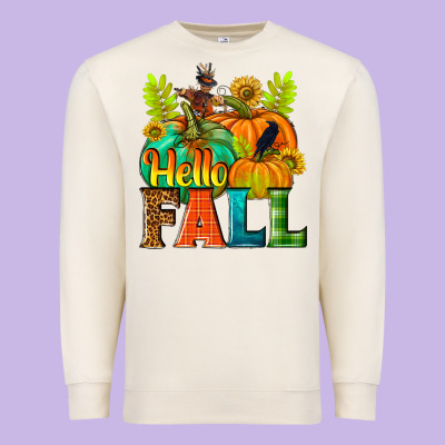 Hello Fall Premium Sweatshirt Designed By Nancycooperartshop