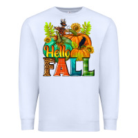 White Hello Fall Premium Sweatshirt - NancyCooperArtShop