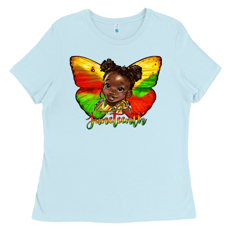 Juneteenth Butterfly Black Girl Ladies Tee by HRA Design Shop | Teevron