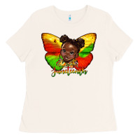 Bone juneteenth butterfly black girl Ladies Tee - HRA Design Shop