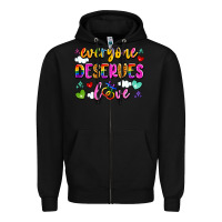Black everyone deserves love Zipper Hoodie - Artiststas
