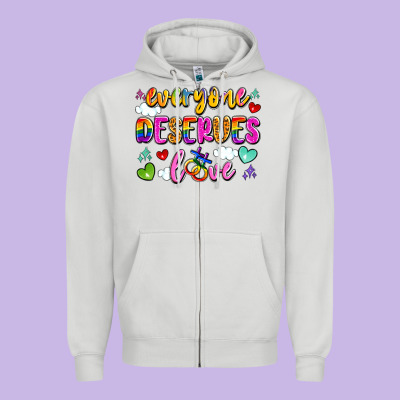 Everyone Deserves Love Zipper Hoodie Designed By Artiststas