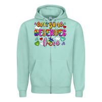 Seafoam everyone deserves love Zipper Hoodie - Artiststas