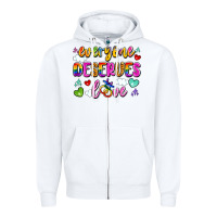 White everyone deserves love Zipper Hoodie - Artiststas