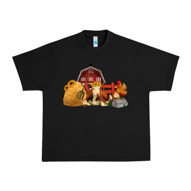 Red Barn Farm Animals Urban Heavy Tee by Jasminsmagicworld | Teevron