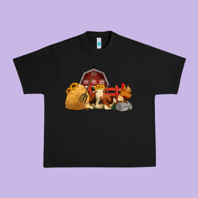Red Barn Farm Animals Urban Heavy Tee Designed By Jasminsmagicworld