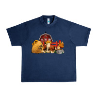 Navy Red Barn Farm Animals Urban Heavy Tee - Jasminsmagicworld