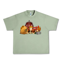 Oil Green Red Barn Farm Animals Urban Heavy Tee - Jasminsmagicworld
