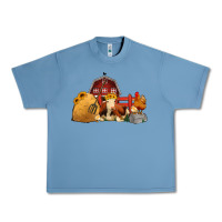 Pebble Blue Red Barn Farm Animals Urban Heavy Tee - Jasminsmagicworld