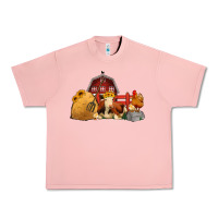 Salmon Red Barn Farm Animals Urban Heavy Tee - Jasminsmagicworld