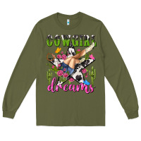 Army Green western rodeo cowgirl dreams Long Sleeve Tee - NancyCooperArtShop