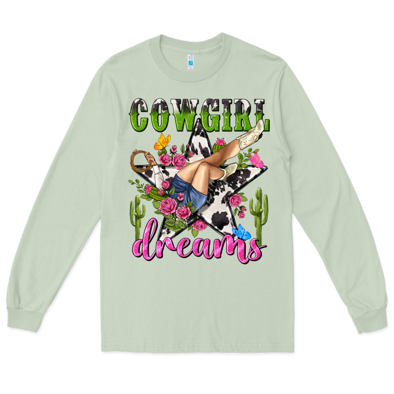 Western Rodeo Cowgirl Dreams Long Sleeve Tee by NancyCooperArtShop | Teevron