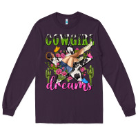 Plum western rodeo cowgirl dreams Long Sleeve Tee - NancyCooperArtShop