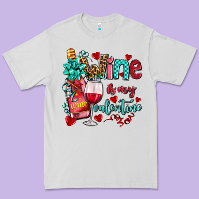 Wine Is My Valentine Olivia Premium Tee Designed By Oliviacreatesart