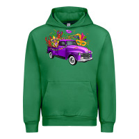 Emerald Mardi Gras Truck King's Cake Urban Hoodie - FaDigitalArtStudio