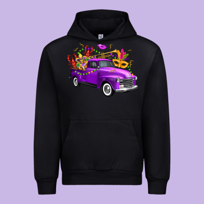 Mardi Gras Truck King's Cake Urban Hoodie Designed By Fadigitalartstudio