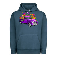 Pigment Midnight Navy Mardi Gras Truck King's Cake Urban Hoodie - FaDigitalArtStudio