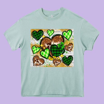 St. Patrick's Day Hearts Tumbler Heavy Core Tee Designed By Neo Western