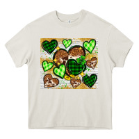 Cream St. Patrick's Day hearts tumbler Heavy Core Tee - Neo Western