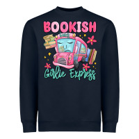 Navy bookish girlie express Heavyweight Sweatshirt - MaliasSmallBusiness
