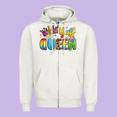 Yas Queen Zipper Hoodie Designed By Artiststas