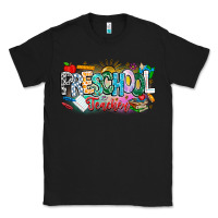 Black Precschool Teacher Classic Tee - CowhideDigitalArt