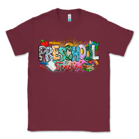 Burgundy Precschool Teacher Classic Tee - CowhideDigitalArt